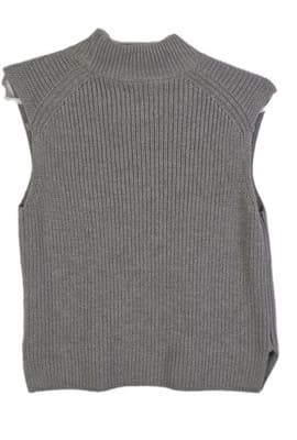 Abercrombie & Fitch Women's Small Gray Turtleneck Sweater Vest - Thumbnail 4
