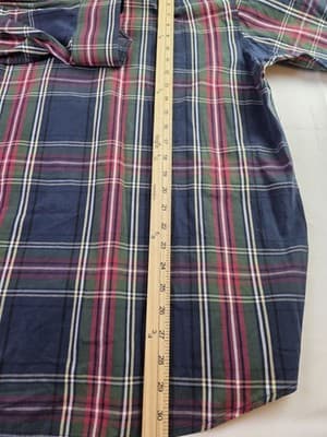 IZOD Men's XXL Multicolored Plaid Long Sleeve Shirt Button Up Shirt - Thumbnail 8