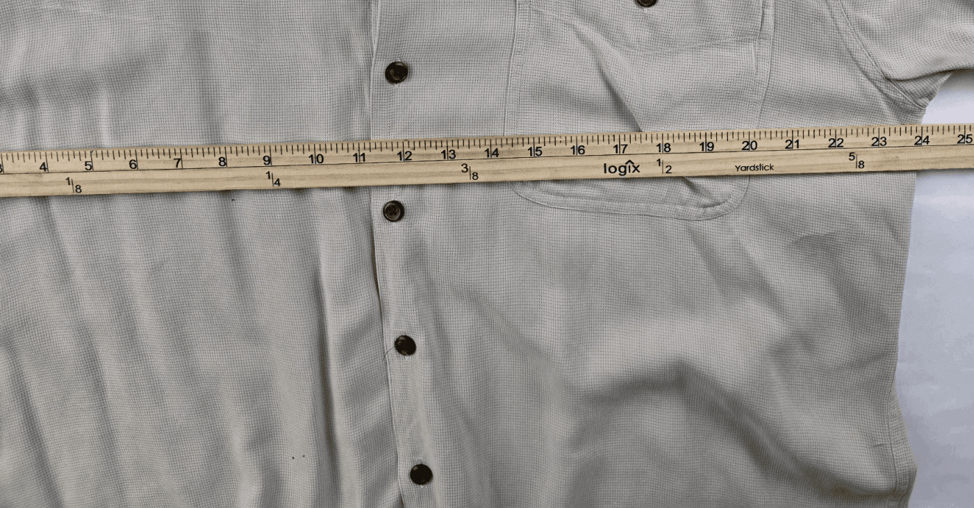 Izod Men's Large Ivory 100% Silk 3/4 Sleeve Button Down Shirt - Thumbnail 6
