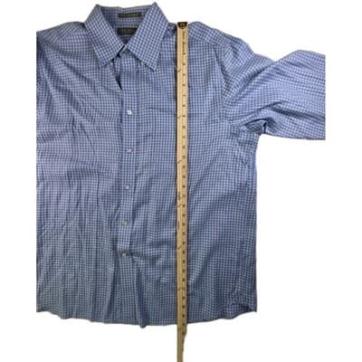Daniel Cremieux Mens XL Blue Checkered Button Up Long Sleeve Shirt - Thumbnail 8
