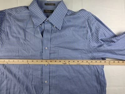 Daniel Cremieux Mens XL Blue Checkered Button Up Long Sleeve Shirt - Thumbnail 6