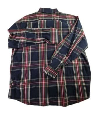 IZOD Men's XXL Multicolored Plaid Long Sleeve Shirt Button Up Shirt - Thumbnail 6
