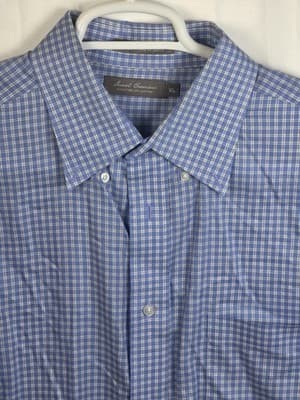 Daniel Cremieux Mens XL Blue Checkered Button Up Long Sleeve Shirt - Thumbnail 2