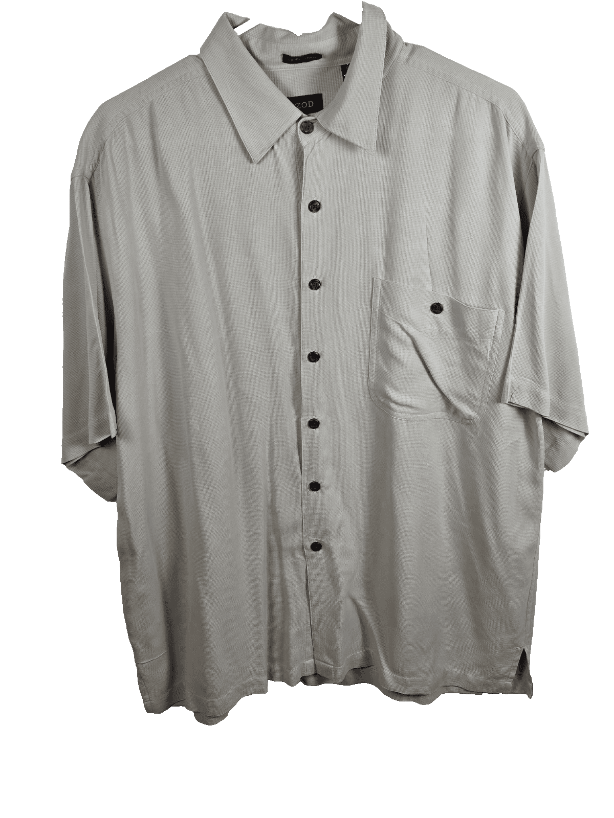 Izod Men's Large Ivory 100% Silk 3/4 Sleeve Button Down Shirt - Image 1