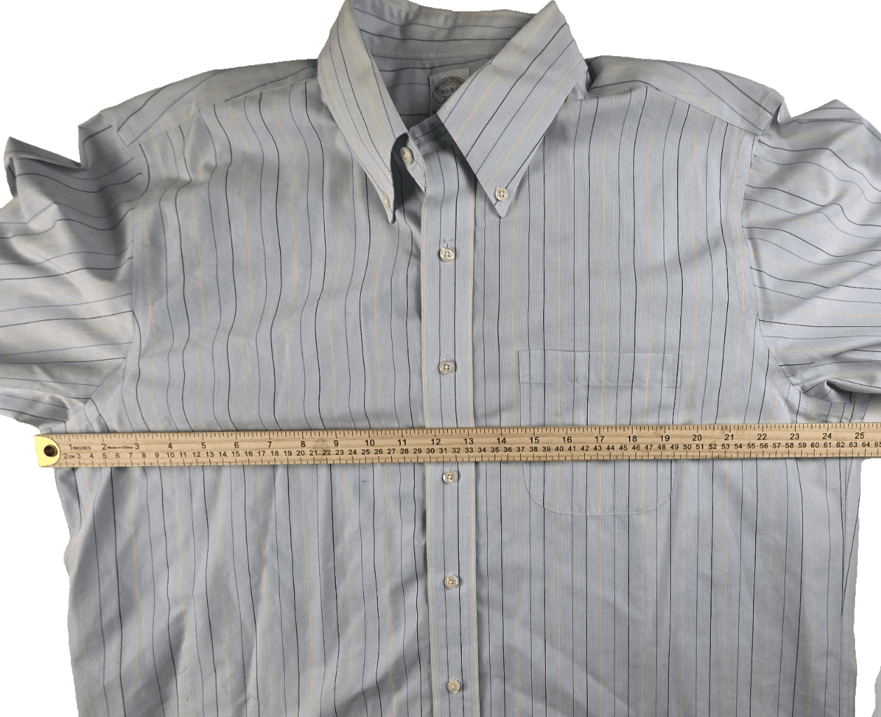 Brooks Brothers 346 Men's 16 1/2-4/5 Cotton Blue Long Sleeve Shirt - Thumbnail 6