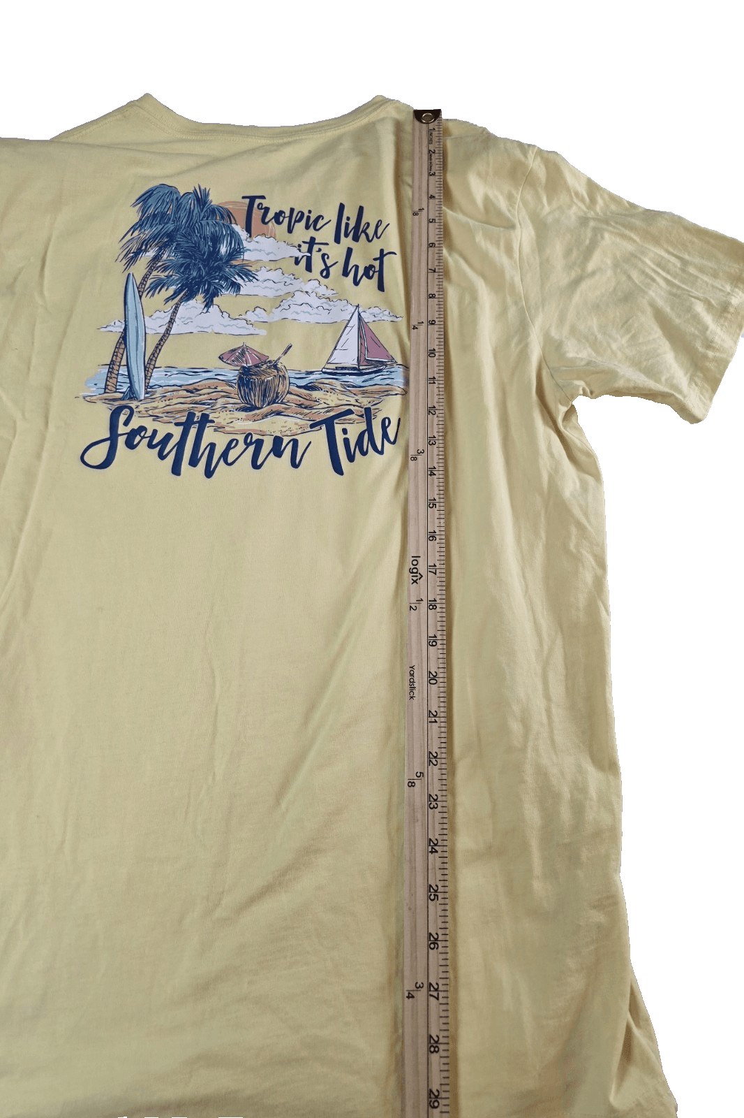 Southern Tide Unisex Adult Size Large Yellow Short Sleeve Shirt - Thumbnail 5