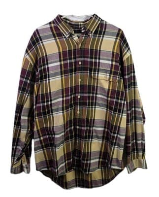 Eddie Bauer Men's Large Tall Plaid Heavy Cotton Flannel Long Sleeve Shirt - Image 1