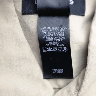 Calvin Klein Men's Medium 100% Silk Tan Long Sleeve Shirt - Thumbnail 3