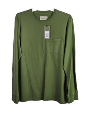 Goodfellows Men's Medium Green Knit Long Sleeve Shirt - Image 1