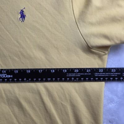 Polo Ralph Lauren Men’s Large Yellow Custom Fit Knit Short Sleeve Shirt - Thumbnail 6