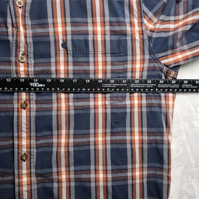 VTG CARHARTT Men's XL Blue & Red Plaid Relax Fit Short Sleeve Button Down Shirt - Thumbnail 6