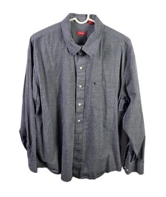 IZOD Men’s XL Gray Long Sleeve Button Down Shirt - Image 1