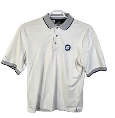 Seattle Mariners Men's Medium White Baseball Polo Shirt - Image 1
