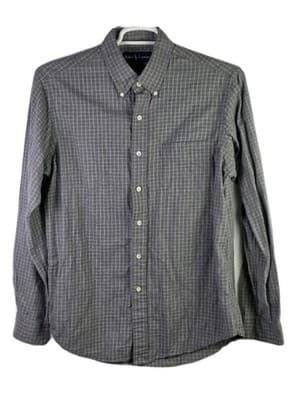 Polo Ralph Lauren Size L Custom Fit Grey Button Down Shirt - Thumbnail 2