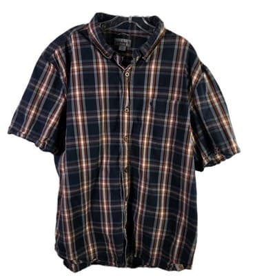 VTG CARHARTT Men's XL Blue & Red Plaid Relax Fit Short Sleeve Button Down Shirt - Image 1