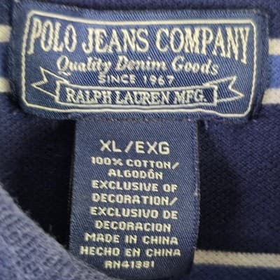 Vtg Polo Jeans Company Men's XL Blue Nautical Short Sleeve Shirt - Thumbnail 3