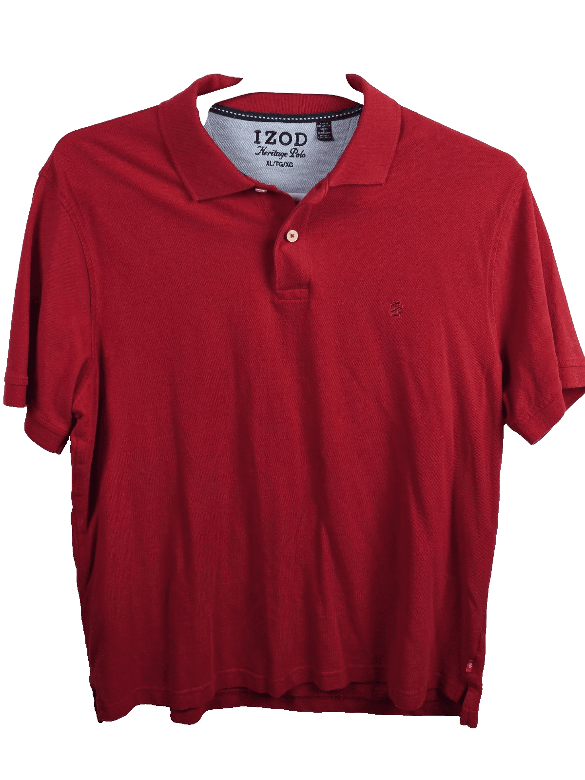 Izod Heritage Men's XL Red Short Sleeve Polo Shirt - Image 1