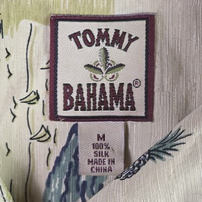 Tommy Bahama Men’s Medium Beige Hawaiian Seashore Short Sleeve Shirt - Thumbnail 3