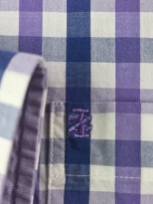 IZOD Men's XXL Purple Plaid Multicolored Long Sleeve Button Up Shirt - Thumbnail 3