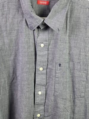 IZOD Men’s XL Gray Long Sleeve Button Down Shirt - Thumbnail 2