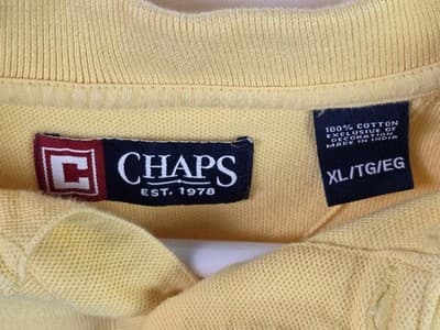 Chaps Ralph Lauren Men's XL Yellow Short Sleeve Shirt - Thumbnail 3