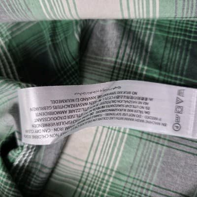 Ariat Rebar Men's Large Green Plaid Short Sleeve Workwear Button Down Shirt - Thumbnail 5