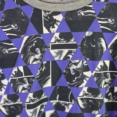 Robert Graham Men's XL Purple Geometric Short Sleeve T-Shirt - Thumbnail 3