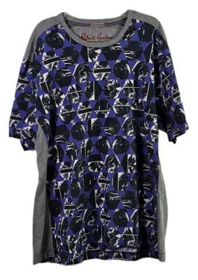 Robert Graham Men's XL Purple Geometric Short Sleeve T-Shirt - Thumbnail 2