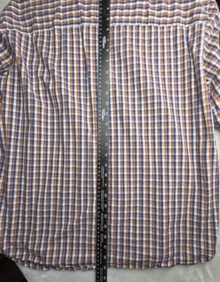 Columbia Men's XL Orange & Blue Plaid Long Sleeve Button Down Shirt - Thumbnail 6