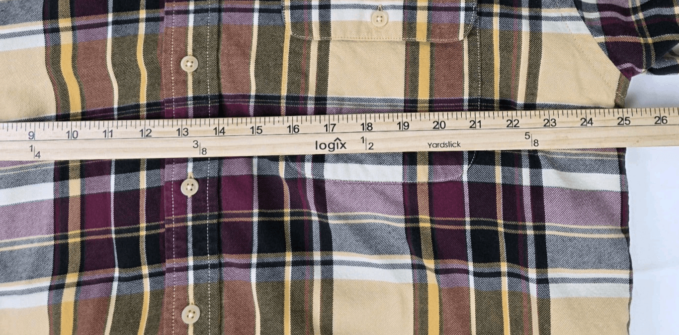 Eddie Bauer Men's Large Tall Plaid Heavy Cotton Flannel Long Sleeve Shirt - Thumbnail 4