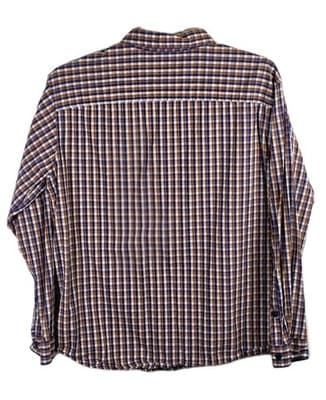Columbia Men's XL Orange & Blue Plaid Long Sleeve Button Down Shirt - Thumbnail 5