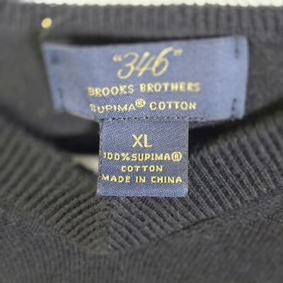 Brooks Brother Size XL Black 100% Supima Cotton Sleeveless Sweater Vest - Thumbnail 2