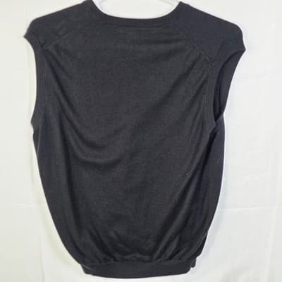Brooks Brother Size XL Black 100% Supima Cotton Sleeveless Sweater Vest - Thumbnail 4
