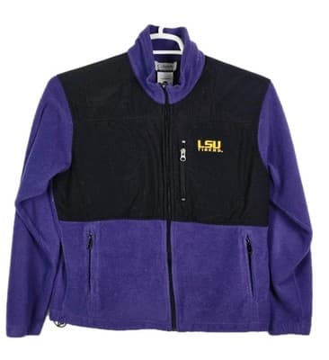 Columbia LSU Tigers Women’s Large Purple Full Zip Long Sleeve Fleece Jacket - Image 1