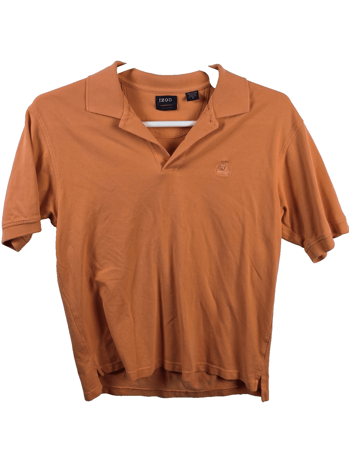 IZOD Men's Medium Silk Wash Orange Short Sleeve Shirt - Image 1