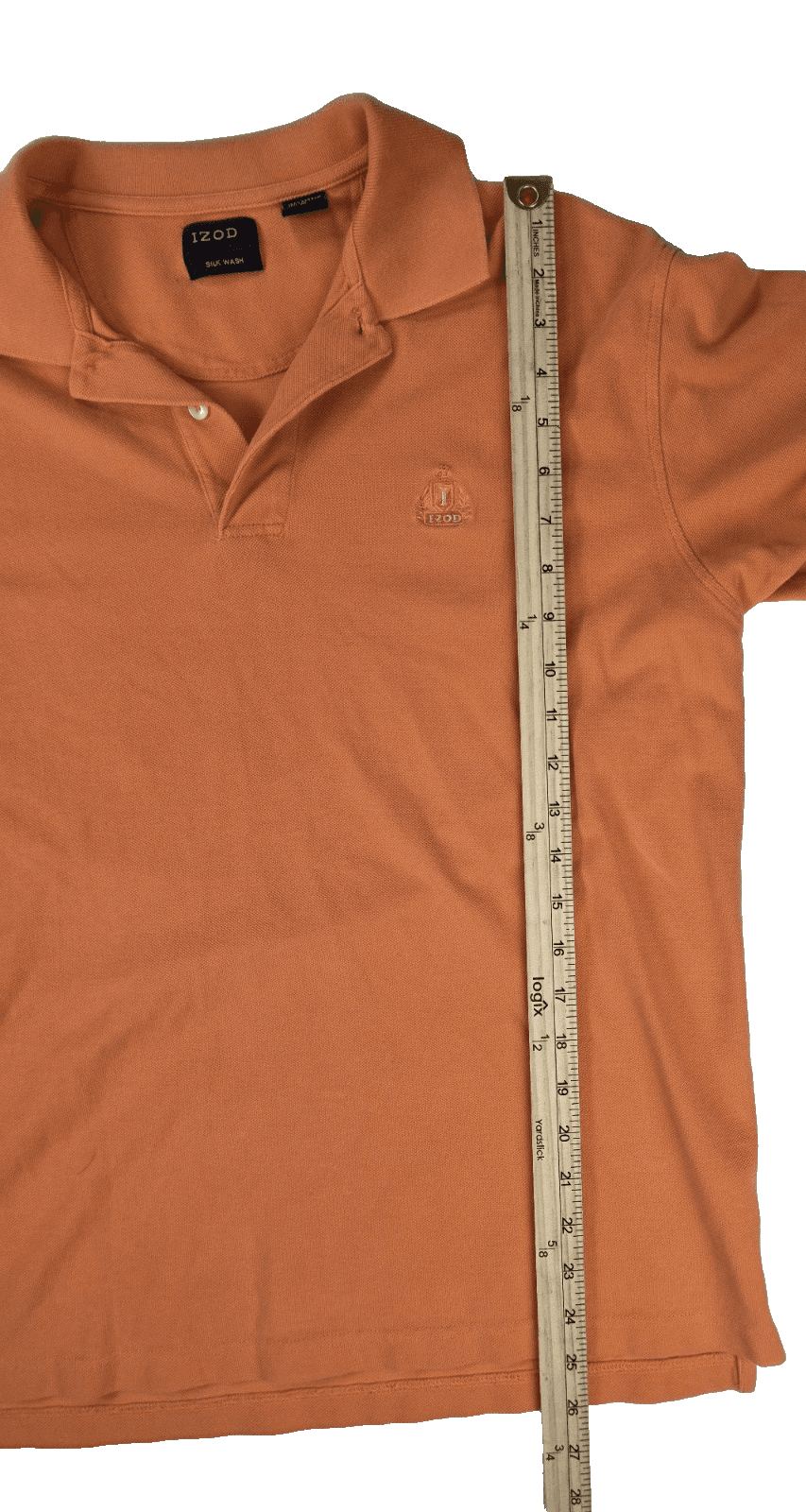 IZOD Men's Medium Silk Wash Orange Short Sleeve Shirt - Thumbnail 8