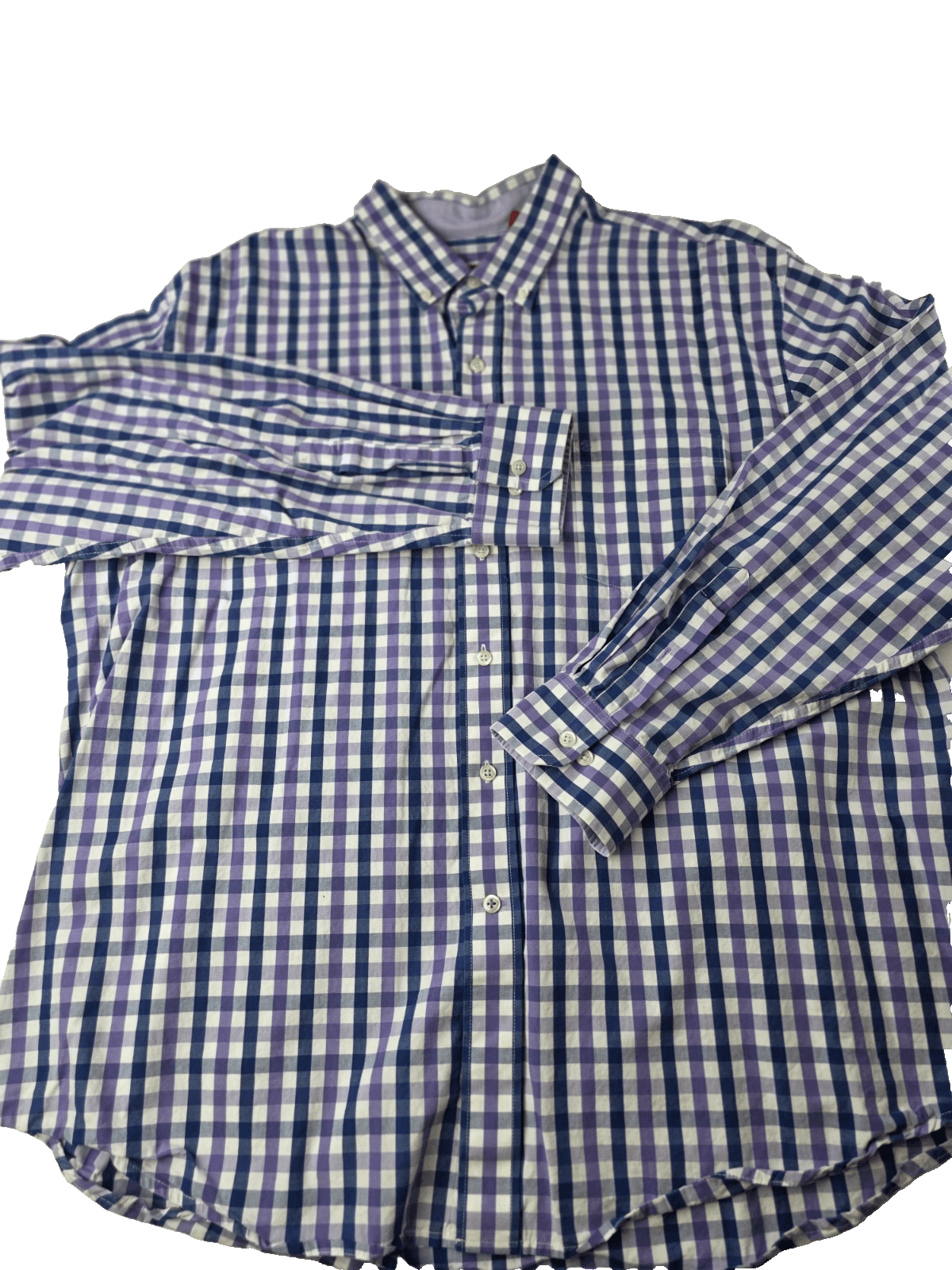 IZOD Men's XXL Purple Plaid Multicolored Long Sleeve Button Up Shirt - Image 1