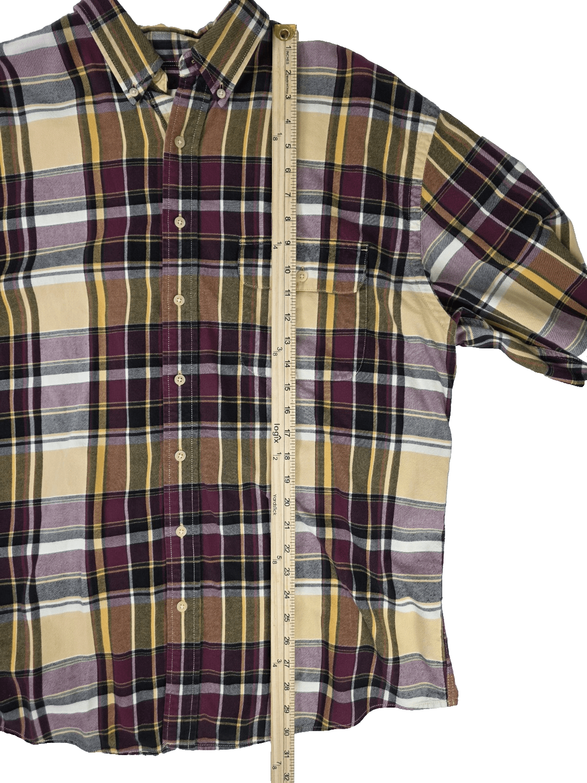 Eddie Bauer Men's Large Tall Plaid Heavy Cotton Flannel Long Sleeve Shirt - Thumbnail 6