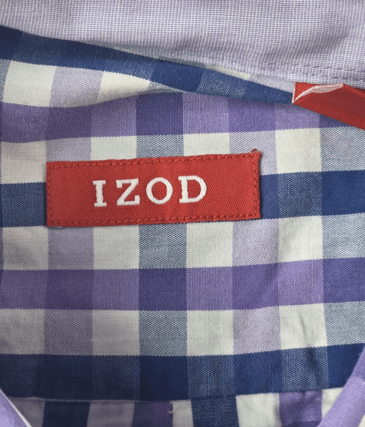 IZOD Men's XXL Purple Plaid Multicolored Long Sleeve Button Up Shirt - Thumbnail 4