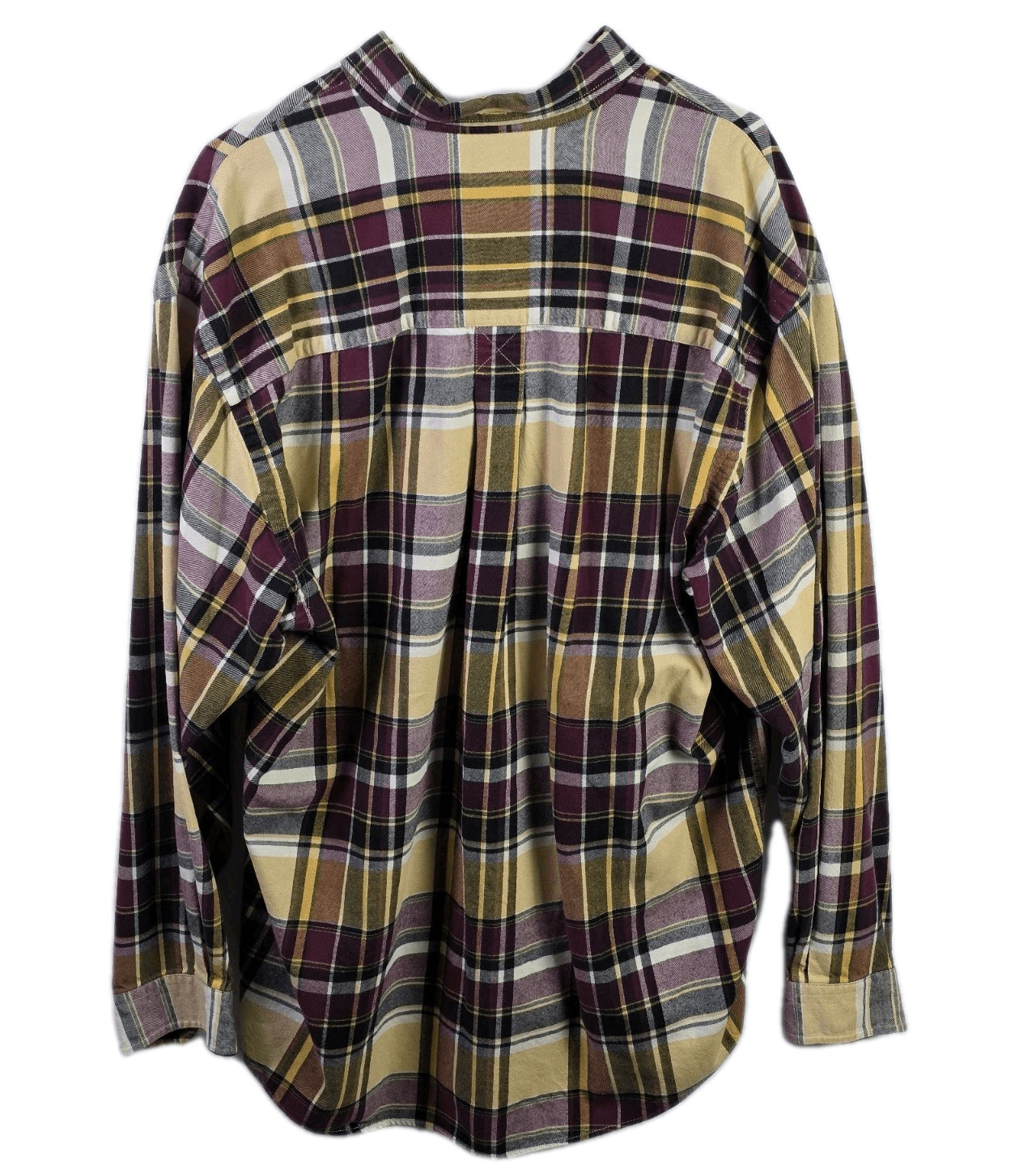 Eddie Bauer Men's Large Tall Plaid Heavy Cotton Flannel Long Sleeve Shirt - Thumbnail 5