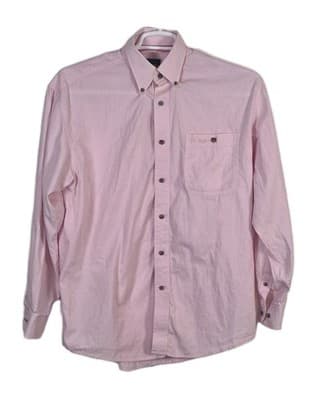 Wrangler Shirt Men's Medium Pink Breast Cancer Long-Sleeve Button Up Shirt - Image 1