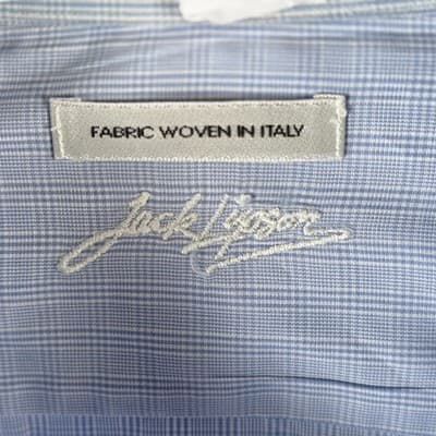 Jack Lipson Men's 16.5 Blue Long Sleeve Button Up Shirt - Thumbnail 3