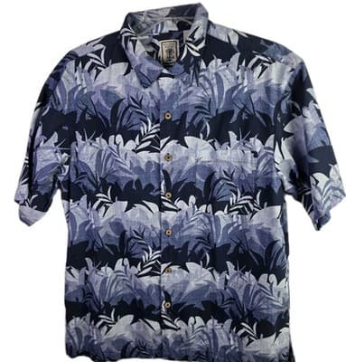 Roundtree & Yorke Men's Large Hawaiian Tropical Short Sleeve Shirt - Thumbnail 2
