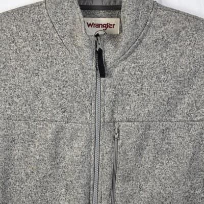 Wrangler Men's XL Gray Fleece Outdoors 1/4 Zip Sweatshirt RN #130273 - Thumbnail 2