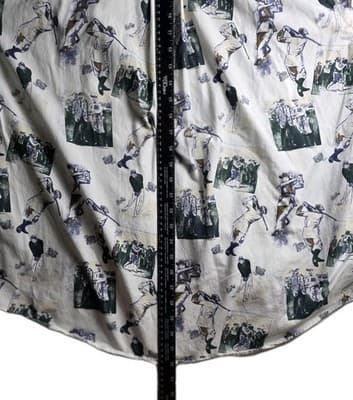 Roundtree & Yorke Men's Large Golf Pattern Button Down Short Sleeve Shirt - Thumbnail 7