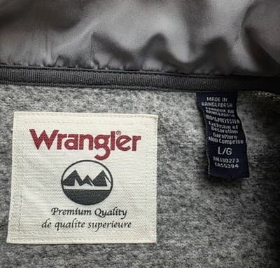Wrangler Men's XL Gray Fleece Outdoors 1/4 Zip Sweatshirt RN #130273 - Thumbnail 3