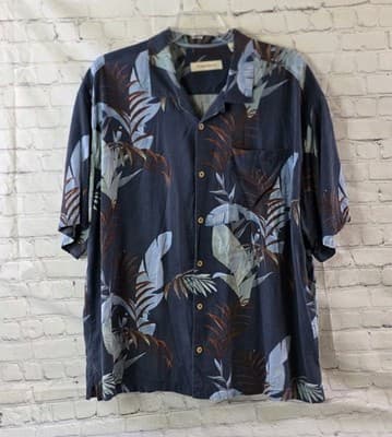 Tommy Bahama Men’s 2XB Hawaiian Tropical Short Sleeve Silk Shirt - Thumbnail 2