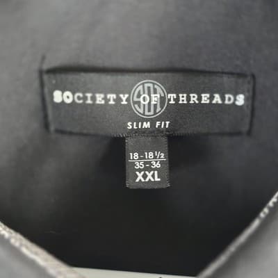 Society of Treads Men’s XXL Slim Black Long Sleeve Button Up Shirt - Thumbnail 3