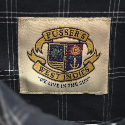 Pusser's West Indies Men's XL Windowpane Silk And Cotton Long Sleeve Shirt - Thumbnail 3