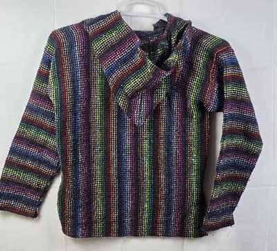 Lexcala Tijuana Size Small Multicolored Baja Poncho - Thumbnail 2